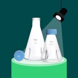 October Spotlight on Sustainability: PYREX Baffled Culture Flask with Membrane Screw Cap Image